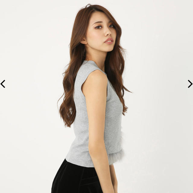 rienda（リエンダ）の「H/NノースリフェザーKnit TOP（タンク