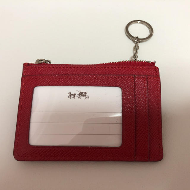 COACH(コーチ)のcoach コーチ レッド カードケース キーホルダー付き レッド  レディースのファッション小物(キーホルダー)の商品写真