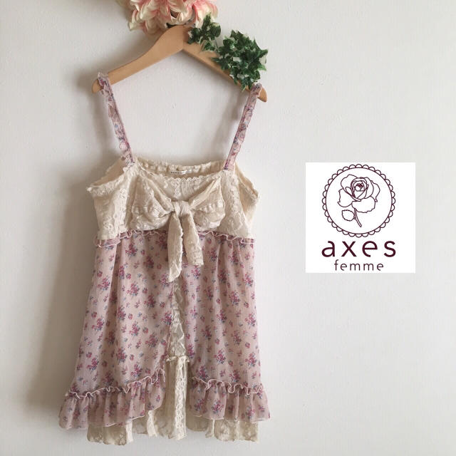 axes femme(アクシーズファム)のaxes femme フリルたっぷりビッグリボンキャミ♡ レディースのトップス(カットソー(半袖/袖なし))の商品写真