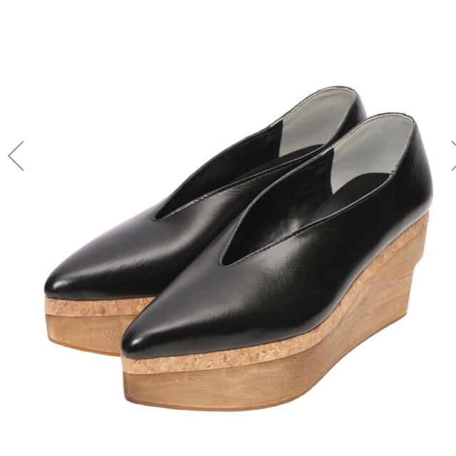 Ameri VINTAGE(アメリヴィンテージ)のameri vintage WOOD PLATFORM PUMPS ブラックL レディースの靴/シューズ(ハイヒール/パンプス)の商品写真