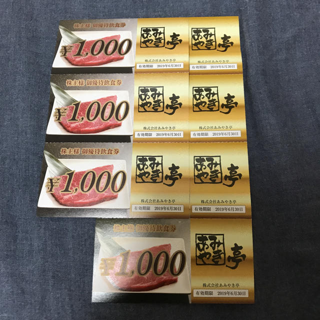 あみやき亭の株主優待7000円分