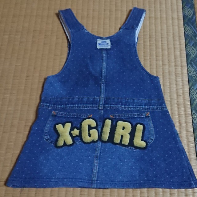 X-girl(エックスガール)のXーGIRLS ×Lee  デニムワンピース キッズ/ベビー/マタニティのキッズ服女の子用(90cm~)(ワンピース)の商品写真