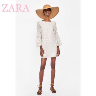 ザラ(ZARA)のsale!新品タグ付☆ZARAザラ☆エンブロイダリーレースドレス(ミニワンピース)