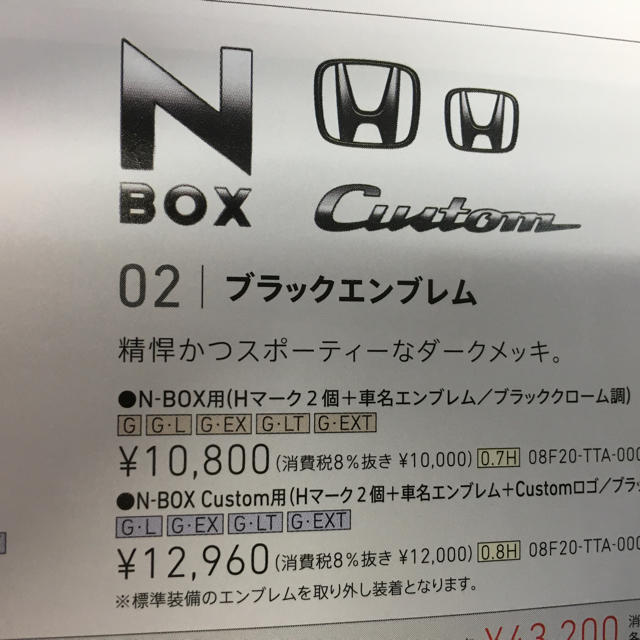 ホンダ N-BOX Custom エンブレム ブラック HONDA