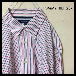 トミーヒルフィガー(TOMMY HILFIGER)の00s古着 トミー ヒルフィガー 長袖シャツ ビッグシルエット ストライプ(シャツ)