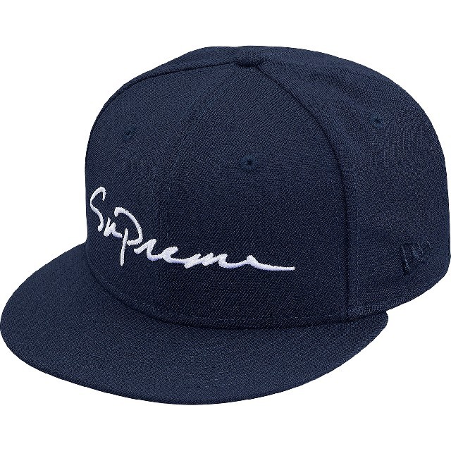 Supreme メンズ キャップ Classic Script New 3/7 Era ニューエラ New NAVY 8 【単体販売】の