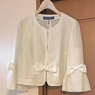 エムズグレイシー(M'S GRACY)の新品未使用 タグ付き♡エムズグレイシーおリボンジャケット(ノーカラージャケット)