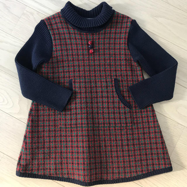 キッズ服女の子用(90cm~)ファミリア  ニット ワンピース