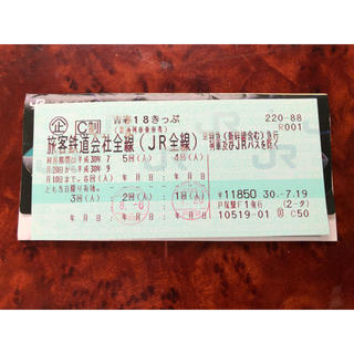 ジェイアール(JR)の青春18切符 3回分(鉄道乗車券)