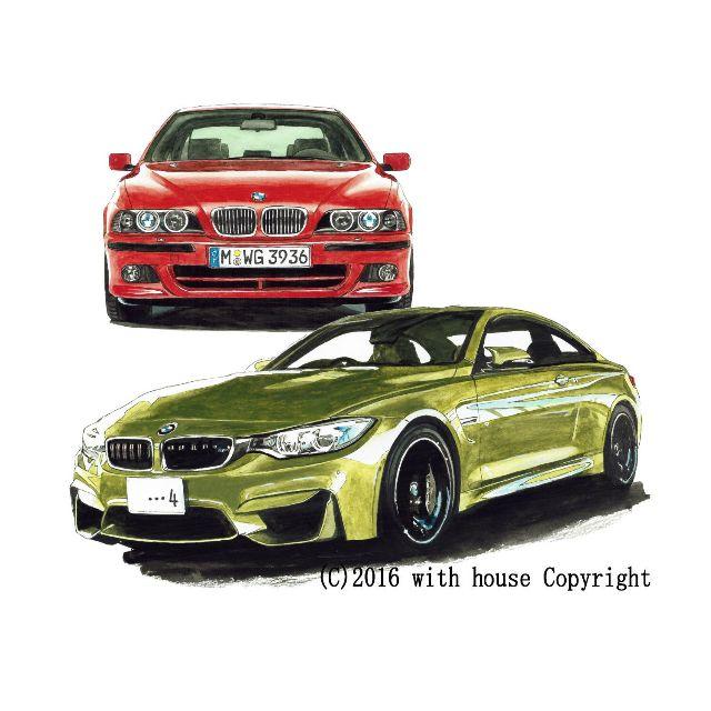 GC-715 BMW530i/M4クーペ限定版画 直筆サイン額装●作家 平右ヱ門 1