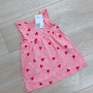 エイチアンドエム(H&M)のH&Mキッズ♡肩フリル♡Tシャツ♡ワンピ(Ｔシャツ)