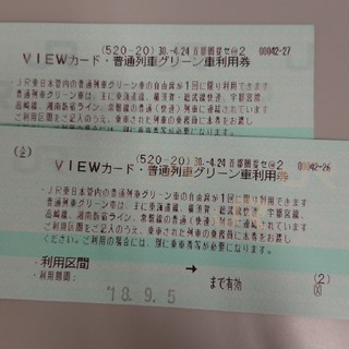 JR東日本　普通列車　グリーン車利用券　セット　(鉄道乗車券)