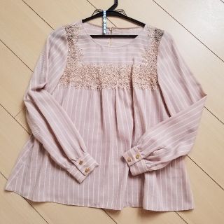 ジルスチュアート(JILLSTUART)のジルスチュアート　レースストライプ　ブラウス　S(シャツ/ブラウス(長袖/七分))