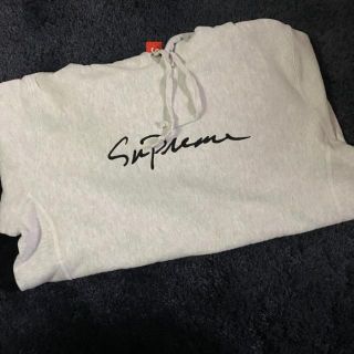 シュプリーム(Supreme)のClassic Script Hooded Sweatshirt 灰 L(パーカー)