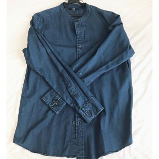 ユニクロ(UNIQLO)のデニム柄カラーバンドシャツ(シャツ)