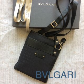 ブルガリ(BVLGARI)の美品 BVLGARI ブルガリ ロゴマニア ショルダー 黒(ショルダーバッグ)