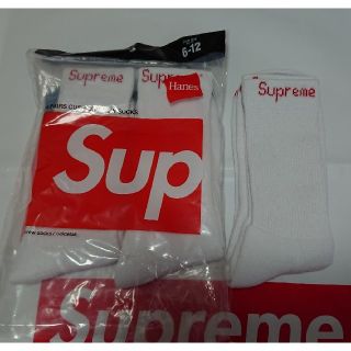 シュプリーム(Supreme)のsupreme hanes crew socks white 新品(ソックス)