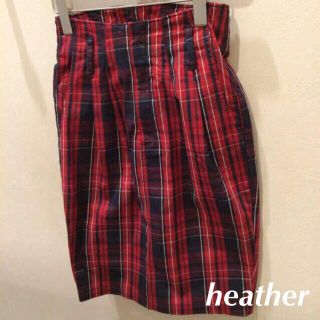 ヘザー(heather)のheather チェックスカート (ひざ丈スカート)