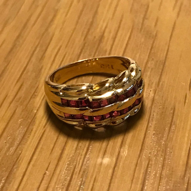 ルビー リング  指輪 K18 ゴールド 10号 レディースのアクセサリー(リング(指輪))の商品写真