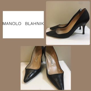 マノロブラニク(MANOLO BLAHNIK)のマノロブラニク♡ブラックレザー  パンプス♡(ハイヒール/パンプス)