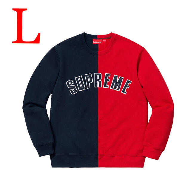 【L】supreme split crewneck