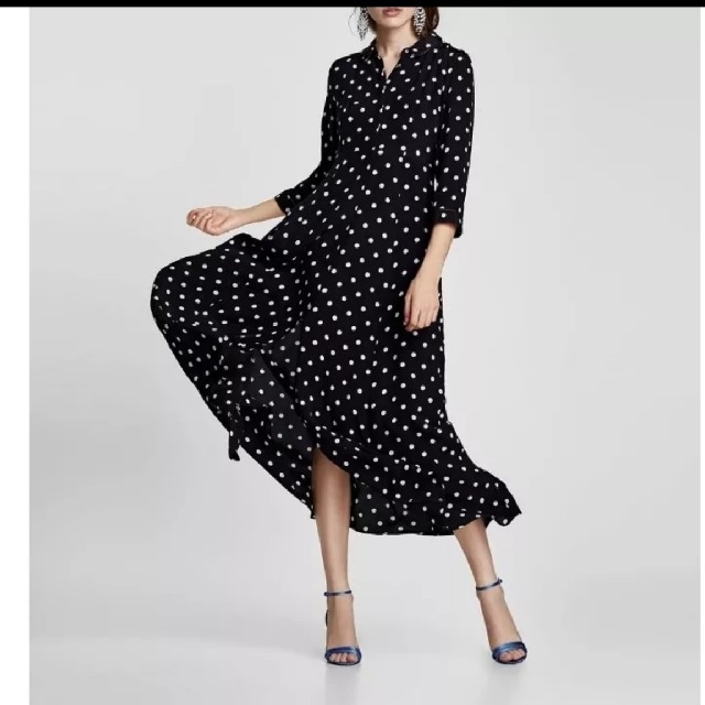 Zara Zara ドットシャツワンピースの通販 By かな S Shop ザラならラクマ