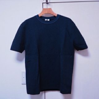 ユニクロ(UNIQLO)のミラノリブクルーネックセーター　ネイビー　Mサイズ　ユニクロ(ニット/セーター)