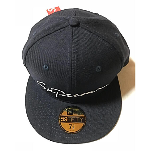 値下げ！7 3/8 Supreme 18FW New Era Cap NAVY