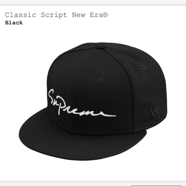 7-3/8 黒 supreme classic script new eraメンズ