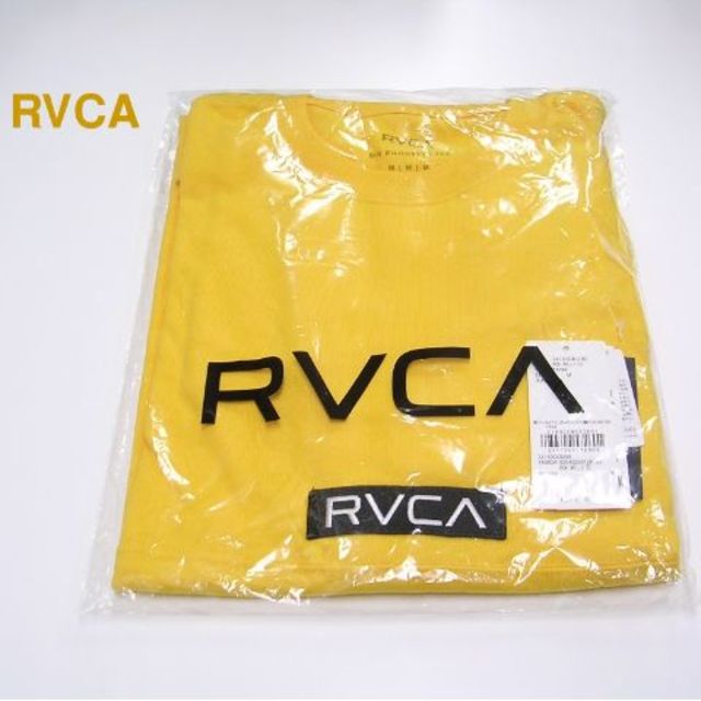 M RVCA ルーカ テープロゴ スリーブロングTシャツ オレンジ メンズのトップス(Tシャツ/カットソー(七分/長袖))の商品写真