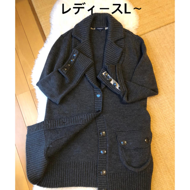 BURBERRY(バーバリー)の美品バーバリーBurberry上質ウールロングニットカーディガン♫ レディースのトップス(カーディガン)の商品写真