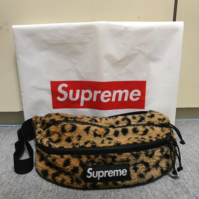 経典 supreme 2017AW ウエストポーチ ヒョウ柄 ウエストポーチ