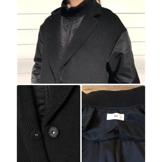 SLY(スライ)の最終お値下げ〈SLY〉DOCKING 2WAY BZ COAT  黒 レディースのジャケット/アウター(ロングコート)の商品写真