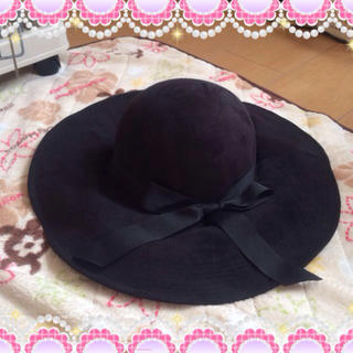 ダチュラ(DaTuRa)の新品 DaTuRa リボン付き女優帽 黒(ハット)