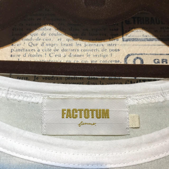 FACTOTUM(ファクトタム)のFACTOTUM ファクトタム 半袖カットソー サイズ36 レディースのトップス(Tシャツ(半袖/袖なし))の商品写真