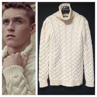 バルマン(BALMAIN)の本物  バルマンオム ウール100％ タートルネック ケーブル 二ットセーター(ニット/セーター)