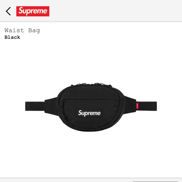 黒 supreme waist bag