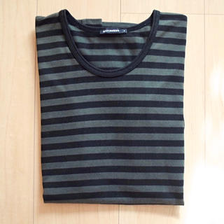 マリメッコ(marimekko)のマリメッコ ボーダーTシャツ ブラック×グリーン(Tシャツ(長袖/七分))