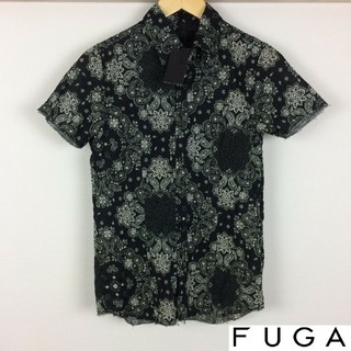 フーガ(FUGA)の新品 FUGA フーガ 半袖シャツ 総柄 ブラック サイズ44 タグ付未使用品(シャツ)