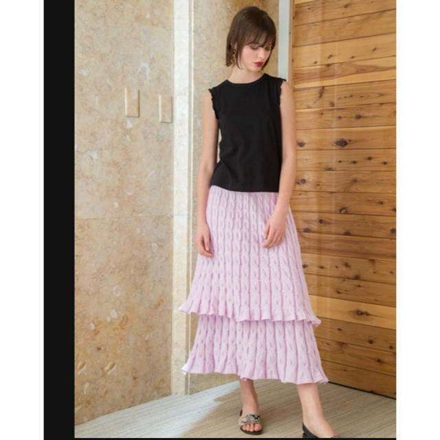 MEER.  Tiered knit skirt