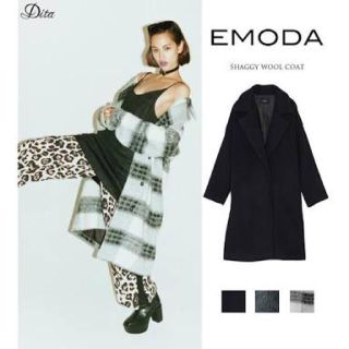 エモダ(EMODA)のEMODA(エモダ) シャギーウールコート チェック(ロングコート)