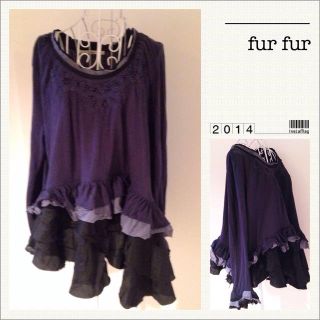 ファーファー(fur fur)のfur fur アシンメトリーフリル(カットソー(長袖/七分))