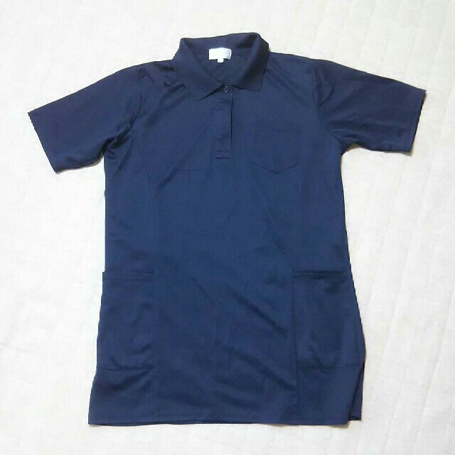 介護用ポロシャツ  Aライン 速乾  ¥333  紺 レディースのトップス(ポロシャツ)の商品写真