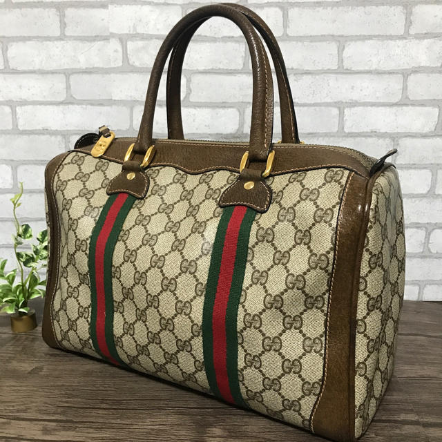 Gucci - 【GUCCI】オールドグッチ シェリーライン GG柄 ミニボストン