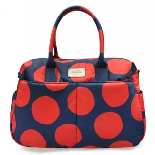 マリメッコ(marimekko)のVAVAROVA ボストンバッグ ♡赤紺ドット(ボストンバッグ)