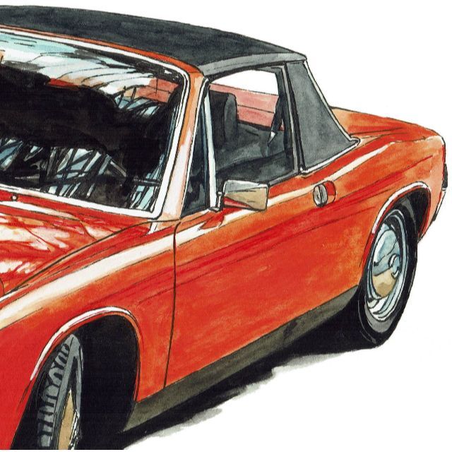 GC-730 ポルシェ914/911限定版画 直筆サイン額装●作家 平右ヱ門 8