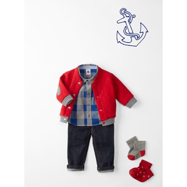 PETIT BATEAU(プチバトー)の新作☆プチバトー チュビックキルティングカーディガン キッズ/ベビー/マタニティのキッズ服男の子用(90cm~)(カーディガン)の商品写真