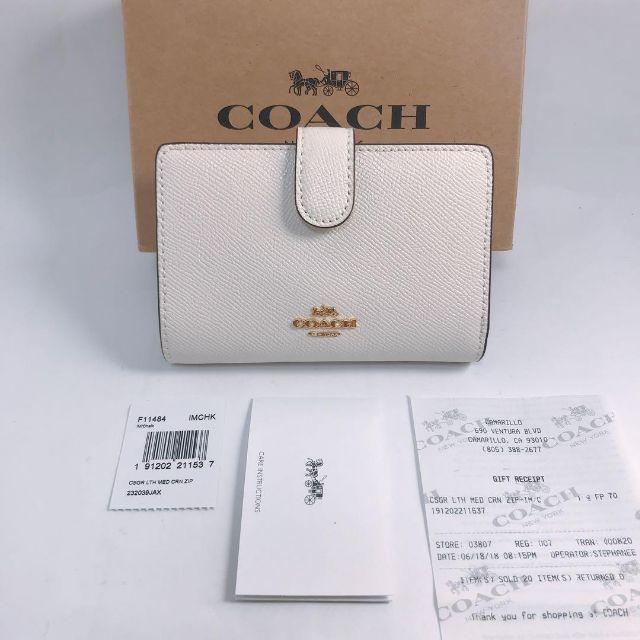 COACH(コーチ)の新品！COACH　レザー　折り財布　Chalk/CW レディースのファッション小物(財布)の商品写真