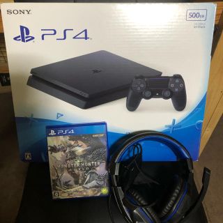 ps4 本体 500GB Sonyヘッドセット モンハンワールド(家庭用ゲーム機本体)