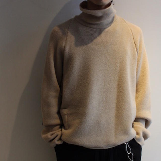 sunsea 17aw ワッフルラグランタートルニット